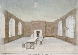 Interiér odsouzené místnosti ve věznici Newgate, Old Bailey, City of London, 1810 od Valentine Davis