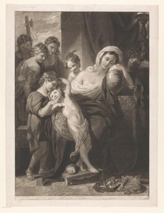 Agrippina starší truchlící s popelem Germanica Agrippina, obklopená svými dětmi, plačící nad Germanikovým popelem (titul na předmětu) od Valentine Green
