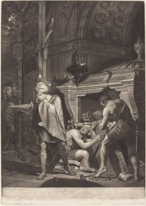 Miravan otevírá hrobku svých předků od Valentine Green after Joseph Wright