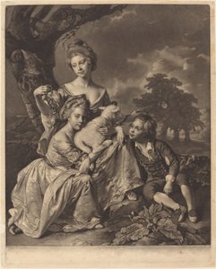 The Wright Family (The Bradshaw Children) od Valentine Green after Joseph Wright