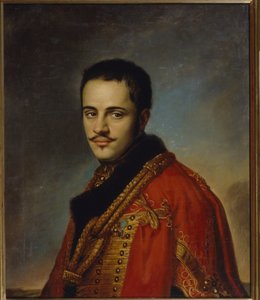 Portrét Nikolaje Niolajeviče Raevského mladšího (1801-1843). (Portrét N. N. Raevského mladšího). Obraz Vasilije Andrejeviče Tropinina (Vassili Tropinin) (1776-1857), olej na plátně od Vasili Andreevich Tropinin