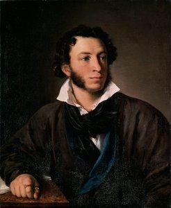 Portrét autora Alexandra Puškina (Portrét autora Alexandra Puškina) - obraz Vasilije Andrejeviče Tropinina (Vassili Tropinina) (1776-1857), olej na plátně