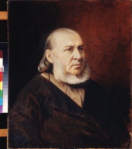 Portrét spisovatele Sergeje Timofejeviče Aksakova (1791-1859). Obraz Vasilije (Vasiliho) Grigorijeviče Perova (1834-1882), olej na plátně. ruské umění od Vasili Grigorevich Perov