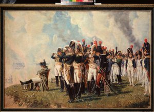Napoleon Bonaparte (1769-1821) na výšinách Borodino (bitva u Moskvy, 7. září 1812, ruské tažení) (Napoleon na výšinách Borodino) - Obraz Vasilije Vasiljeviče Vereščagina (Vassili Vereščagin) (1842-1904), olej na tobě