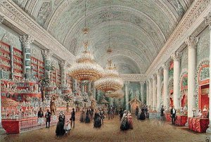 Charitativní bazar v hodovní síni Jusupovského paláce (wc na papíře) od Vasili Semenovich Sadovnikov