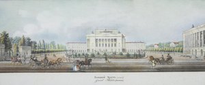Petrohradské císařské divadlo Velkého Kamenného z panoramatu Něvského prospektu od Vasili Semenovich Sadovnikov