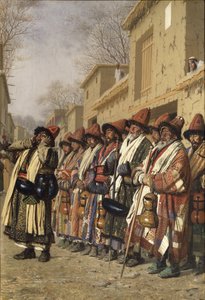 Dervishes Chorus Begging Alms v Taškentu, 1870 od Vasili Vasilievich Vereshchagin