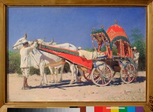 Vozidlo bohaté rodiny v Dillí (Indie) - obraz Vasilije Vasiljeviče Vereščagina (Vassili Vereščagin) (1842-1904), olej na plátně od Vasili Vasilievich Vereshchagin