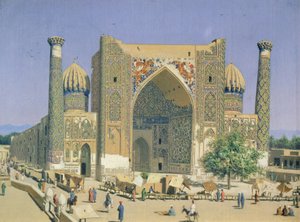 Medrasah Shir-Dhor na místě Registan v Samarkandu od Vasili Vasilievich Vereshchagin