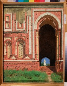 Qutb Minar, Okolní brána ve starém Dillí (Indie) (Qutub Minar, Okolní brána ve starém Dillí) - obraz Vasilije Vasiljeviče Vereščagina (Vassili Vereščagin) (1842-1904) od Vasili Vasilievich Vereshchagin