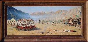 Náhlý útok (Dobytí Turkestánu imperiálním Ruskem od Vasili Vasilievich Vereshchagin