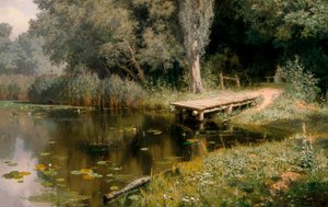 Kotlina zarostlá vegetací. Obraz Vasilije Dmitrieviče Polenova (1844-1927)