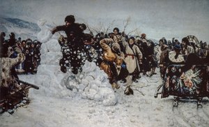 Sněhová bouře na tvrzi od Vasilij Ivanovic Surikov
