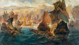 Dobytí Konstantinopole křižáky (obléhání Konstantinopole od Vasilios Chatzis