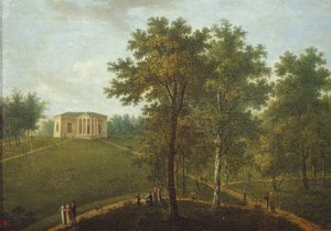 Chrám pravdy. Pohled v parku Kurakin Estate Nadezhdino, konec 1790 od Vasily Petrovich Prichetnikov