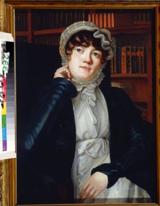 Portrét de la poetesse Karolina Pavlova (Caroline Karlovna Pavlova ou Carolina von Pawloff od Vassily Fyodorovich Binemann