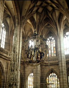 Zvěstování Pozastavená socha od Veita Stosse (1455-1533) Kostel sv. Vavřince, Norimberk, Německo od Veit or Wit Stoss