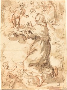 Ježíšek zjevující se svatému Františkovi od Venetian 17th Century