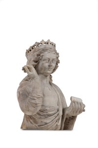 Vyřezávaná mramorová busta korunované světice (mramor) od Venetian School