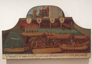 Vývěsní štít cechu lodních tesařů v benátském Arsenale od Venetian School