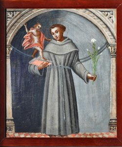 Svatý Antonín Paduánský a Ježíš (malba od Venetian School