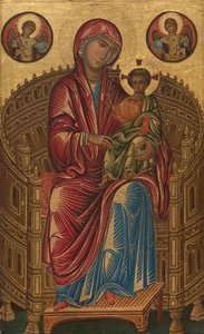 Madona s dítětem na zakřiveném trůnu, asi 1260-1280 (tempera na lipové desce)