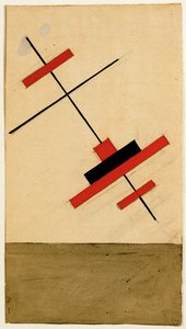 Slavnostní dekorace pro Vitebsk (kvaš, indická tuš na papíře) od Vera Ermolaeva