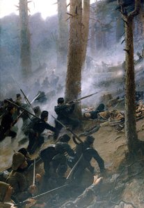 Útok 5. Gurkha Rifles na Peiwar Kotal, Afghánistán, prosinec 1878, kolem roku 1890