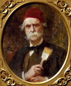 Autoportrét Vespasiano Bignami (1841-1929), olej na plátně, 55x62 cm