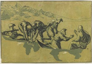Zázračný návrh ryb po Raphaelovi, kolem roku 1540. od Vicentino