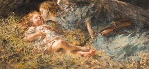 Hudební anděl Obraz Vincenza Irolliho (1860-1949) Soukromá sbírka 1900