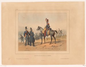 van de liniové dělostřelectvo Čárové dělostřelectvo (název na objektu) Military rangen en kostuums van het Franse leger v roce 1832 (název série) Sbírka vojenských kostýmů, francouzská armáda 1832, zastoupená v žánrových tématech (název série) od Victor Adam