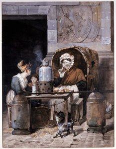 Kavárenský obchodník na ulici - od Adama, v.1850 od Victor Adam