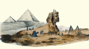 Francouzský plukovník v Egyptě. v „“ Album Grotesque, Choices of Remarkable Types“, ilustrace Victor Adam, Paříž, kolem roku 1850. od Victor Adam