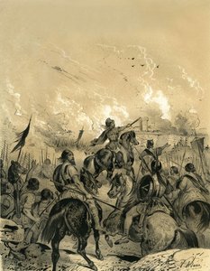 Galové dobyli Řím po bitvě u Allie v roce 390. Rytina Victora Adama (1801-1866) v knize "Francie ve středověku" vydané bratry Ardantovými v polovině 19. století. od Victor Adam