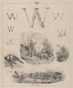 Písmeno W: Washington, Wagram, Waterloo, 1833. od Victor Adam