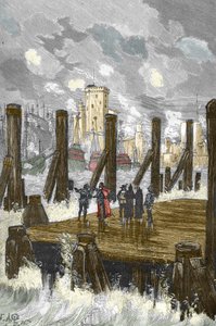 Siege de la Rochelle (1627-1628): „“ Kardinál z Richelieu (1585-1642) na přehradě La Rochelle, během obléhání města, místo d