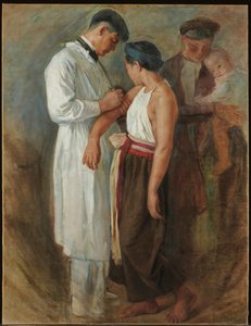 La Vaccination, kolem roku 1923 (olej na plátně)