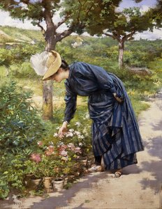 Dáma v zahradě, 1887 od Victor Gabriel Gilbert