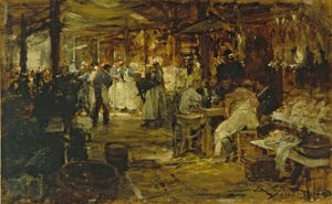 Le marché de la Madeleine, asi 1890 (olej na dřevě) od Victor Gabriel Gilbert