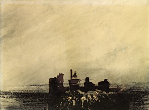 Feudální ruiny (tuš na papíře) od Victor Hugo
