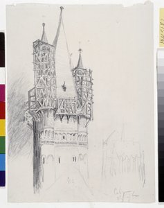 Zvonice v Kolíně nad Rýnem (inkoust na papíře) od Victor Hugo