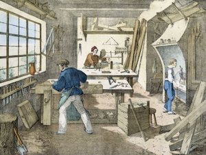 Tesař, litho z Jansona. 19. století.