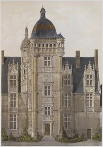 Zámek Saint-Ouen, Mayenne, ilustrace z „Les Chateaux de la Vallee de la Loire“, Paříž, vydáno Ch. Boivin, 1861