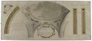 Skica pro Galerii Lobau, Hôtel de Ville, Paříž: Projekt ornamentu pro kupoli od Victor Jean Pierre Maziès