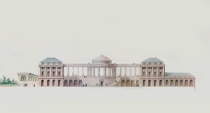 První návrh pro Chateau du Bouilh, Saint Andre de Cubzac, Akvitánie, kolem roku 1787 (pero, inkoust a wc) od Victor Louis