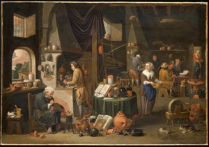 Interiér s alchymistou. a asistenti / Gem. V. Mahu od Victor Mahu