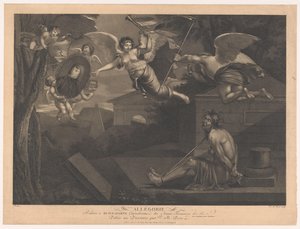 Alegorie Napoleona I. Bonaparte Alegorie týkající se Buonaparte Generalissimo francouzských armád (název na předmětu) od Victor Marie Picot