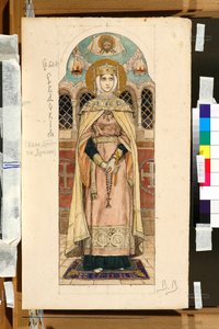 Portrét Eudoxie Dimitrievny ze Suzdalu (zemřela kolem roku 1407) (studie pro fresku v katedrále sv. Vladimíra v Kyjevě) - dílo Viktora Michajloviče Vasněcova (1848-1926) od Victor Mikhailovich Vasnetsov