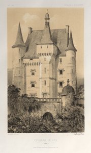 Malebná architektura aneb památky 15. století. A XVI. Století: Hrady Francie XV a XVI Století: Pl. 52, Château De Fay (Maine) od Victor Petit
